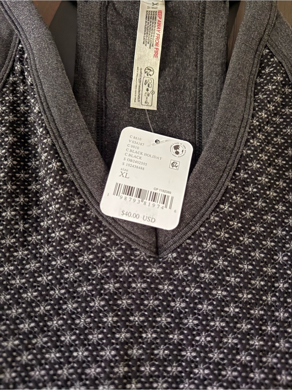 FP Movement Women’s All Clear V Neck Jacquard Cami in Black Holiday - Picture 6 of 8